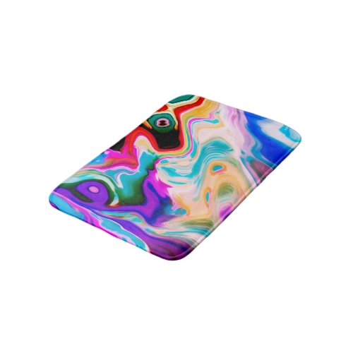 Colorful Marble Swirls Bath Mat