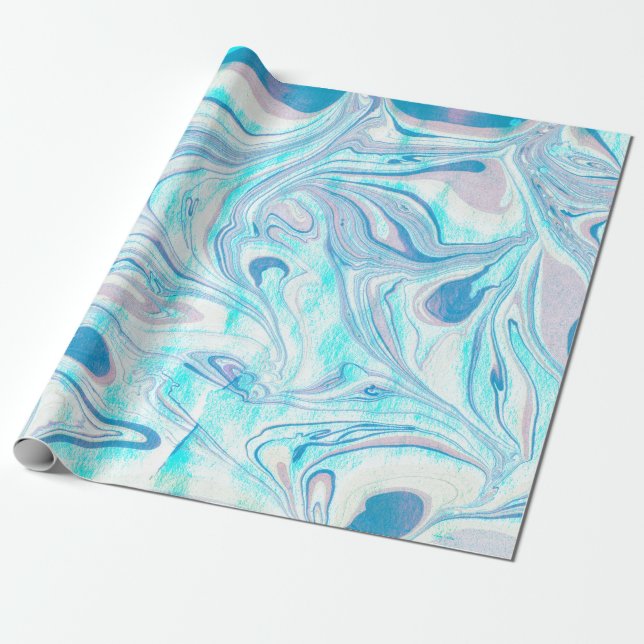 Colorful Marble Swirls Wrapping Paper (Unrolled)