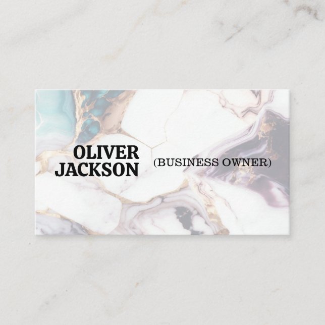 Colorful Marble Texture Background Business Card (Front)