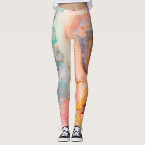 Colorful Marble texture Leggings