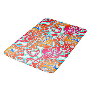 Colorful Marbled Abstract Bath Mat