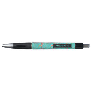Colorful Marbled Faux Turquoise with Name Pen