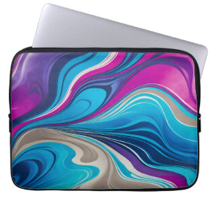 Colorful Marbled Paper Art Laptop Case
