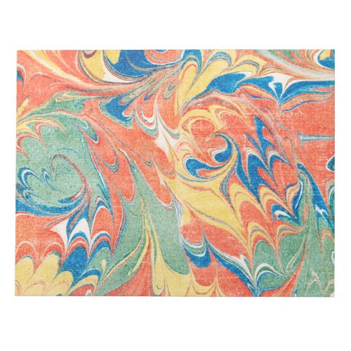 Colorful marbled watercolors and soft pastels notepad