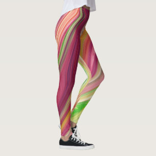 Colorful Marbleized Flowing Colors Pattern Leggings