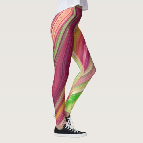Colorful Marbleized Flowing Colors Pattern Leggings