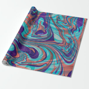 Colorful Marbleized Swirly Background Wrapping Paper
