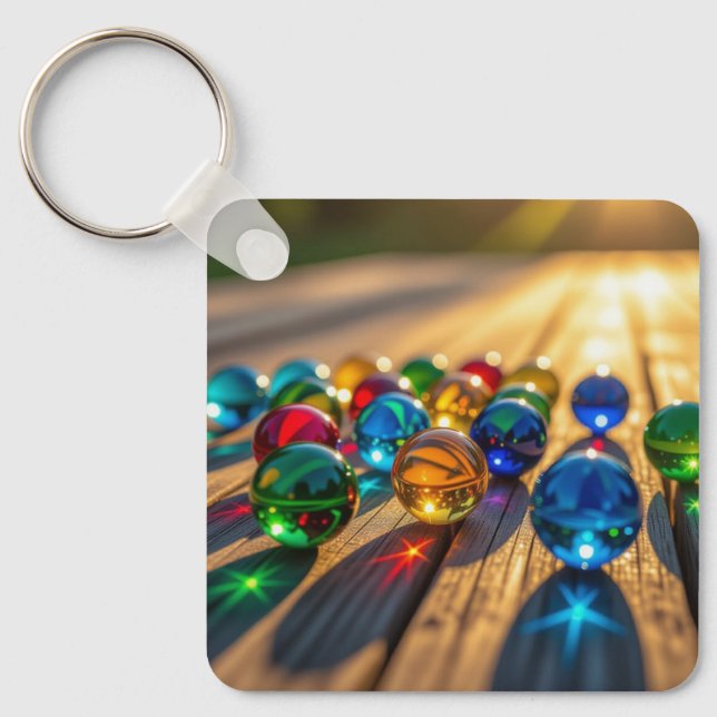 Colorful Marbles Keychain  (Front)