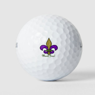 Colorful Mardi Gras Fleur De Lis Golf Balls