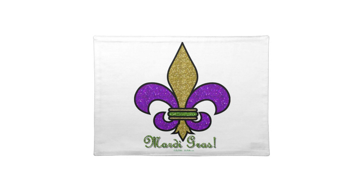 Colorful Mardi Gras Fleur De Lis Placemat | Zazzle