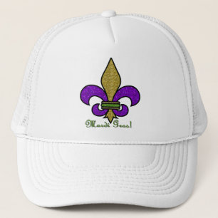 Colorful Mardi Gras Fleur De Lis Trucker Hat
