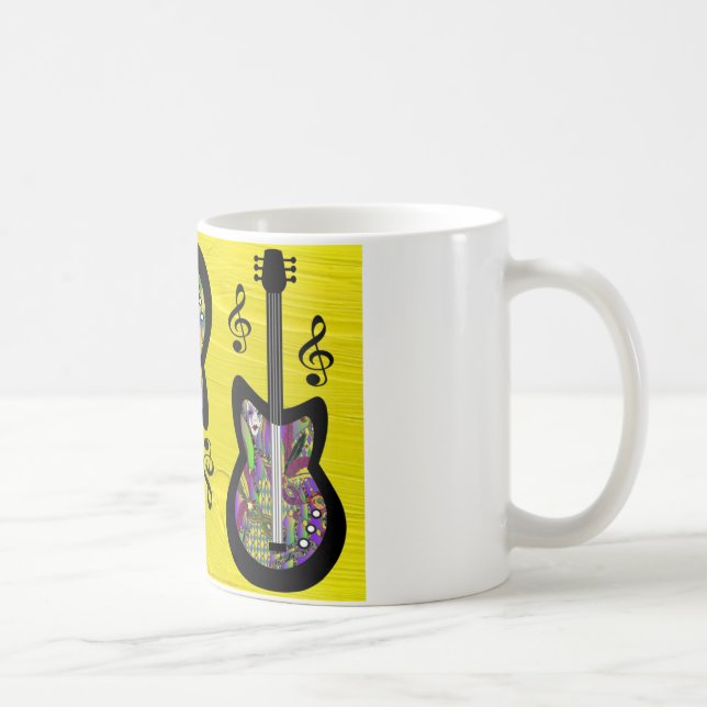Colorful Mardi Gras Guitars Coffee Mug (Right)