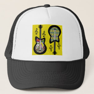 Colorful Mardi Gras Guitars Trucker Hat