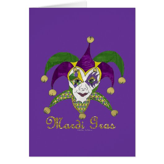Colorful Mardi Gras Jesters Mask (Front)