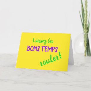 Colorful Mardi Gras Laissez Les Bons Temps Rouler Card