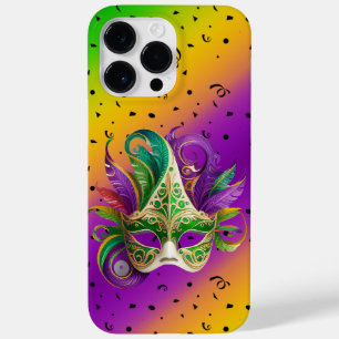 COLORFUL MARDI GRAS MASK WITH YELLOW PURPLE Case-Mate iPhone 14 PRO MAX CASE