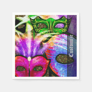 Colorful Mardi Gras Masks Napkins
