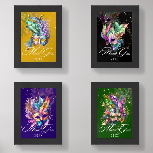 Colorful Mardi Gras Masquerade Mask Prints