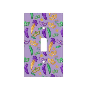 Colorful Mardi Gras patterned  Light Switch Cover