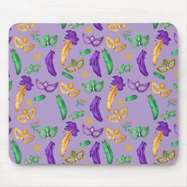 Colorful Mardi Gras patterned  Mouse Pad (Front)