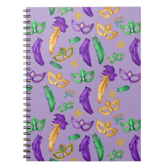 Colorful Mardi Gras patterned  Notebook (Front)