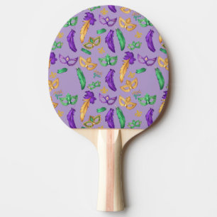 Colorful Mardi Gras patterned  Ping Pong Paddle