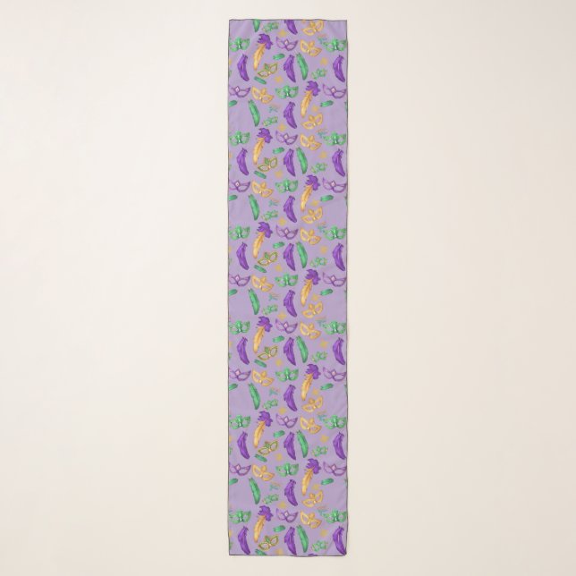 Colorful Mardi Gras patterned  Scarf (Front)
