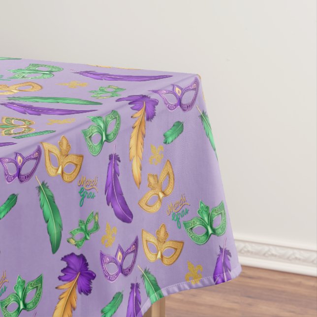 Colorful Mardi Gras patterned  Tablecloth (In Situ)