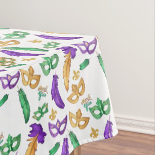 Colorful Mardi Gras patterned  Tablecloth