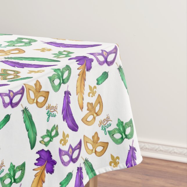 Colorful Mardi Gras patterned  Tablecloth (In Situ)