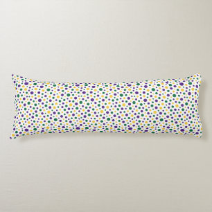 Colorful Mardi Gras polka dot Body Pillow