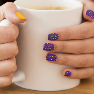 Colorful Mardi Gras polka dot Minx Nail Art