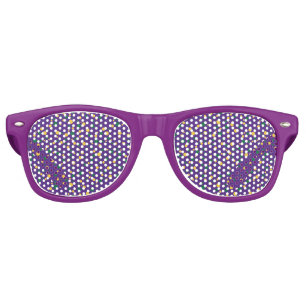 Colorful Mardi Gras polka dot Retro Sunglasses