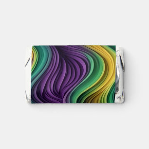 Colorful Mardi Gras wave patterned Hershey's Miniatures