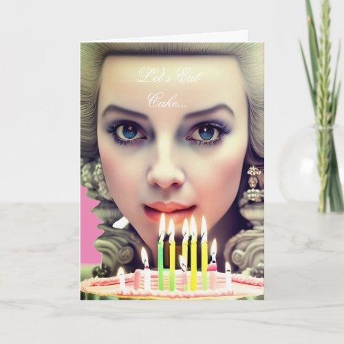 Colorful Marie Antoinette Birthday Cake Card