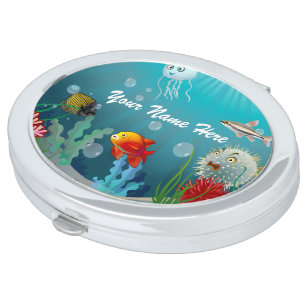 Colorful Marine Creatures Mirror For Makeup