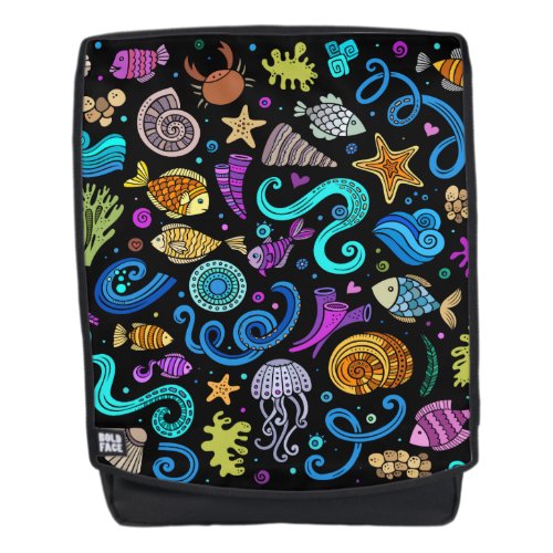 Colorful Marine Life Pattern Cute Illustration Backpack