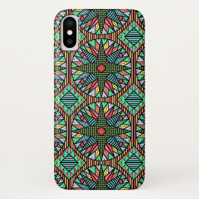 Colorful Mariner's Compass Quilt Pattern Case-Mate iPhone Case (Back)