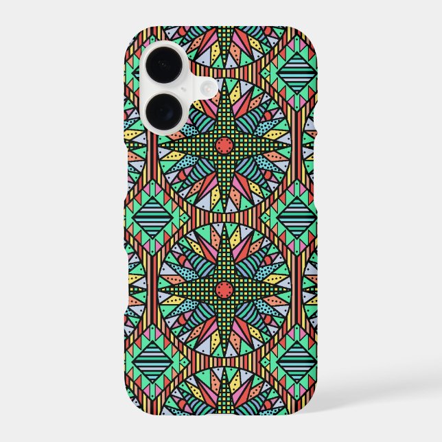Colorful Mariner's Compass Quilt Pattern Iphone Case (Back)