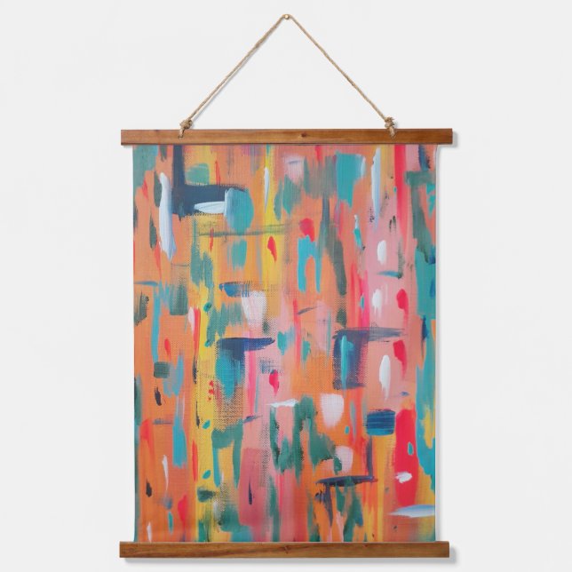 Colorful Mark Making Abstract Art  Hanging Tapestry (Front)