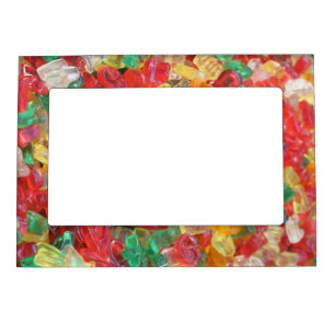 Colorful marmalade candies magnetic picture frame