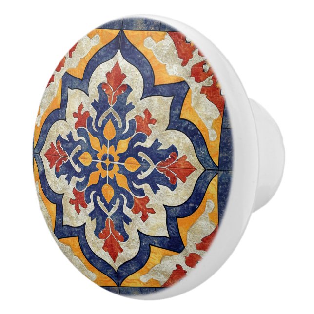 Colorful Marracash Tile Design Ceramic Knob (Right)