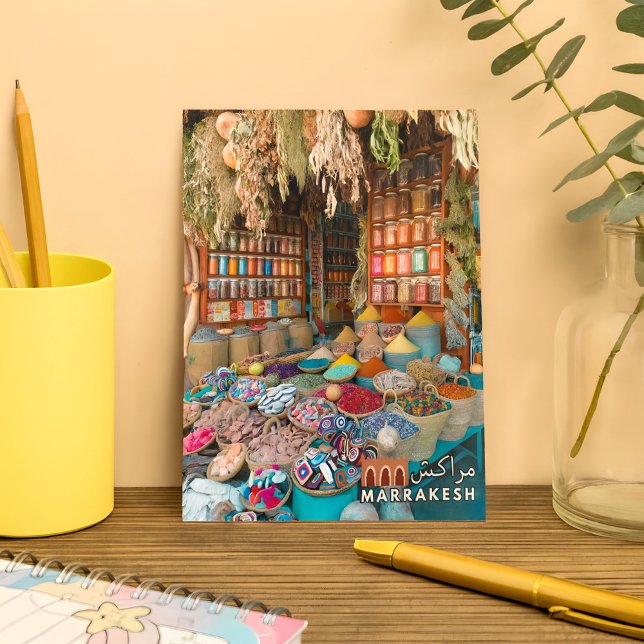 Colorful Marrakech Medina Spices Shop Postcard (Creator Uploaded)