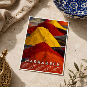 Colorful Marrakech Moroccan Medina Spices Postcard