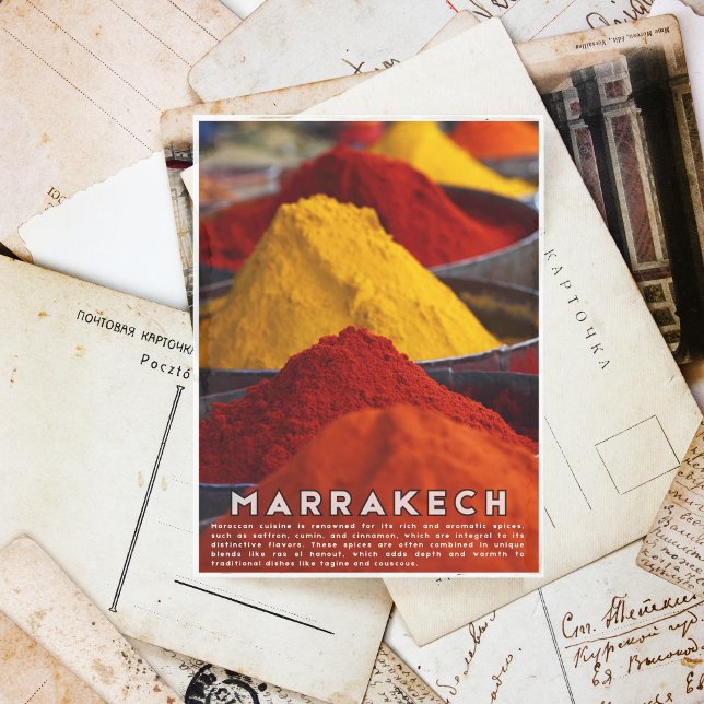 Colorful Marrakech Moroccan Medina Spices Postcard (Creator Uploaded)