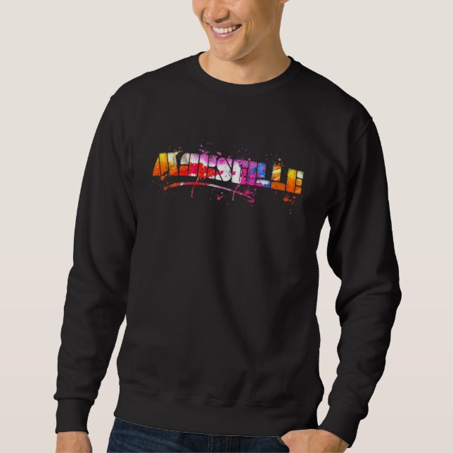 Colorful Marseille Lettering  Watercolor Marseille Sweatshirt (Front)