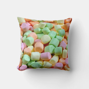Colorful marshmallows throw pillow