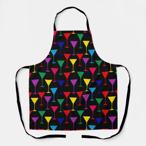 Colorful Martini Cocktail Pattern Apron