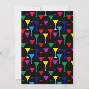 Colorful Martini Cocktail Pattern Invitation