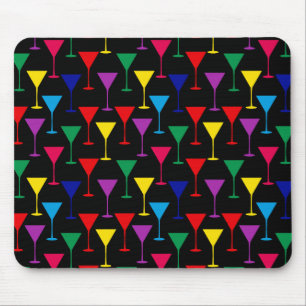 Colorful Martini Cocktail Pattern Mouse Pad